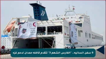 9 سفن إنسانية.. “الفارس الشهم 3” تتقدم قافلة حمدان لدعم غزة